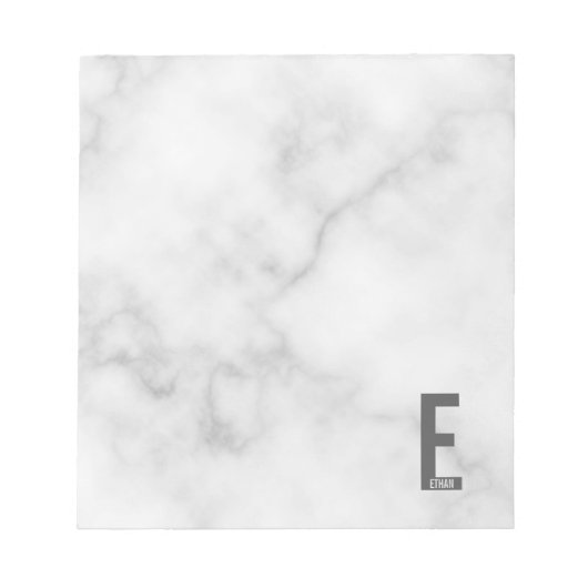 Modernes Personalisiertes Fettmonogramm und Name Notizblock (Vorderseite)