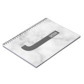 Modernes Personalisiertes Fettmonogramm und Name Notizblock (Linke Seite)