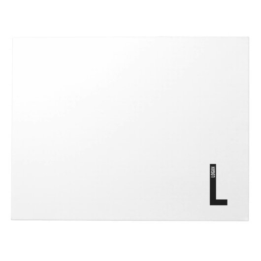 Modernes Personalisiertes Fettmonogramm und Name Notizblock (Vorderseite)