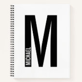 Modernes Personalisiertes Fettmonogramm und Name Notizblock (Vorderseite)