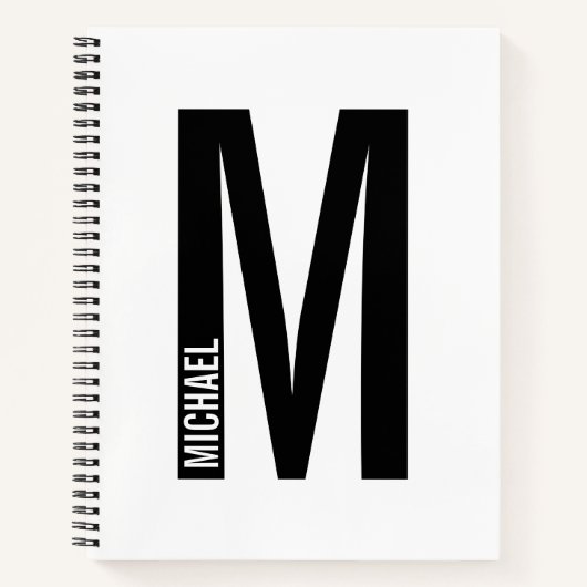 Modernes Personalisiertes Fettmonogramm und Name Notizblock (Vorderseite)