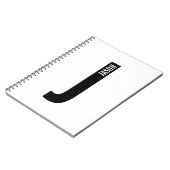 Modernes Personalisiertes Fettmonogramm und Name Notizblock (Linke Seite)