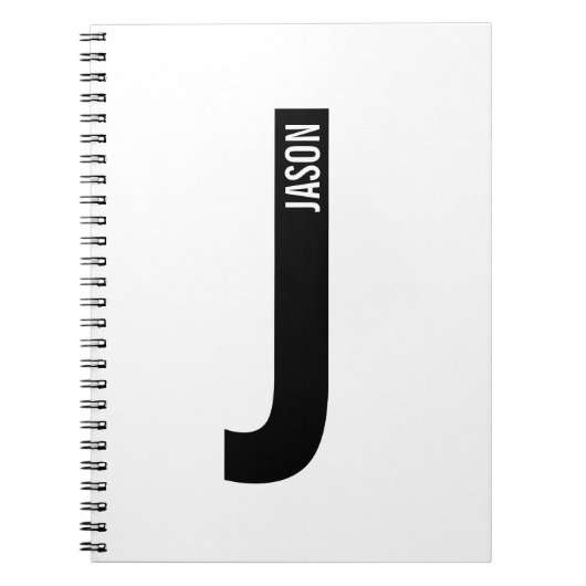 Modernes Personalisiertes Fettmonogramm und Name Notizblock (Vorderseite)