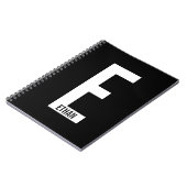 Modernes Personalisiertes Fettmonogramm und Name Notizblock (Linke Seite)