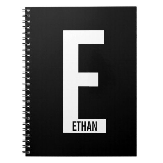 Modernes Personalisiertes Fettmonogramm und Name Notizblock (Vorderseite)
