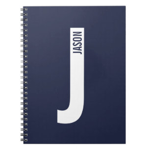 Modernes Personalisiertes Fettmonogramm und Name Notizblock