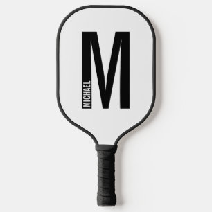 Modernes Personalisiertes Fettmonogramm und Name Pickleball Schläger