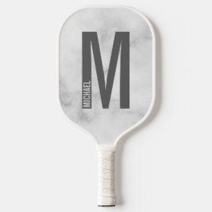 Modernes Personalisiertes Fettmonogramm und Name Pickleball Schläger