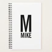 Modernes Personalisiertes Fettmonogramm und Name Planer (Vorderseite)