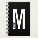 Modernes Personalisiertes Fettmonogramm und Name Planer<br><div class="desc">Modernes Monogram Design mit personalisiertem Monogramm-Buchstaben "M" und Namen im modernen fett formatierten Sans Serif Schriftart Stil.</div>