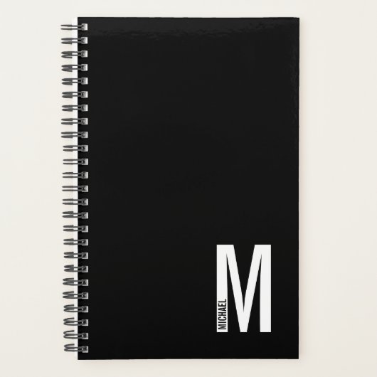 Modernes Personalisiertes Fettmonogramm und Name Planer (Vorderseite)