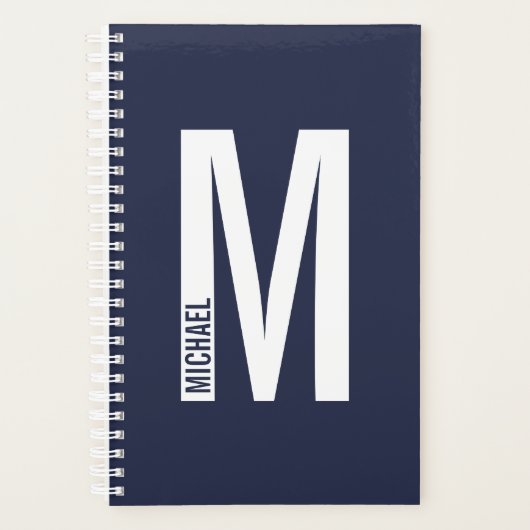 Modernes Personalisiertes Fettmonogramm und Name Planer (Vorderseite)
