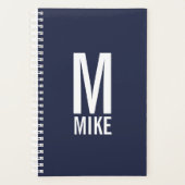 Modernes Personalisiertes Fettmonogramm und Name Planer (Vorderseite)