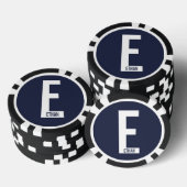 Modernes Personalisiertes Fettmonogramm und Name Pokerchips (Stapel)