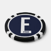 Modernes Personalisiertes Fettmonogramm und Name Pokerchips (Einzeln)