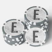 Modernes Personalisiertes Fettmonogramm und Name Pokerchips (Stapel)