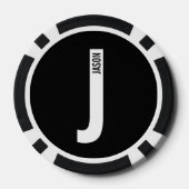 Modernes Personalisiertes Fettmonogramm und Name Pokerchips (Rückseite)