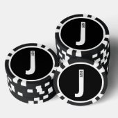 Modernes Personalisiertes Fettmonogramm und Name Pokerchips (Stapel)