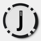 Modernes Personalisiertes Fettmonogramm und Name Pokerchips (Rückseite)