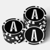 Modernes Personalisiertes Fettmonogramm und Name Pokerchips (Stapel)