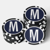 Modernes Personalisiertes Fettmonogramm und Name Pokerchips (Stapel)