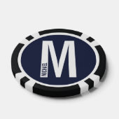 Modernes Personalisiertes Fettmonogramm und Name Pokerchips (Einzeln)