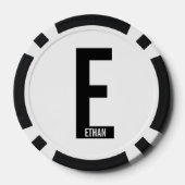 Modernes Personalisiertes Fettmonogramm und Name Pokerchips (Rückseite)