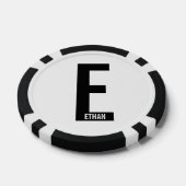 Modernes Personalisiertes Fettmonogramm und Name Pokerchips (Einzeln)