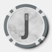 Modernes Personalisiertes Fettmonogramm und Name Pokerchips (Rückseite)