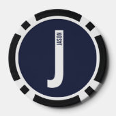 Modernes Personalisiertes Fettmonogramm und Name Pokerchips (Rückseite)