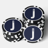 Modernes Personalisiertes Fettmonogramm und Name Pokerchips (Stapel)