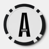 Modernes Personalisiertes Fettmonogramm und Name Pokerchips (Rückseite)