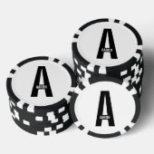 Modernes Personalisiertes Fettmonogramm und Name Pokerchips (Stapel)