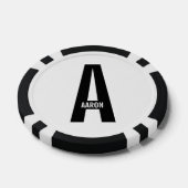 Modernes Personalisiertes Fettmonogramm und Name Pokerchips (Einzeln)