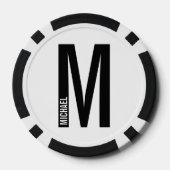 Modernes Personalisiertes Fettmonogramm und Name Pokerchips (Rückseite)