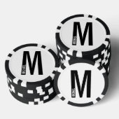 Modernes Personalisiertes Fettmonogramm und Name Pokerchips (Stapel)