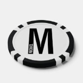 Modernes Personalisiertes Fettmonogramm und Name Pokerchips (Einzeln)