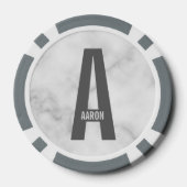Modernes Personalisiertes Fettmonogramm und Name Pokerchips (Rückseite)