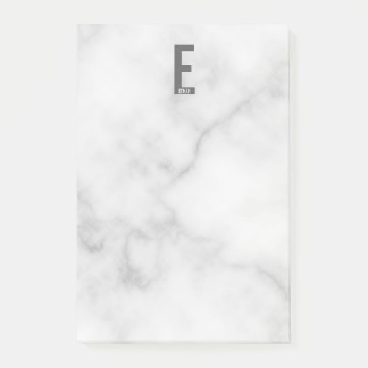 Modernes Personalisiertes Fettmonogramm und Name Post-it Klebezettel (Vorderseite)