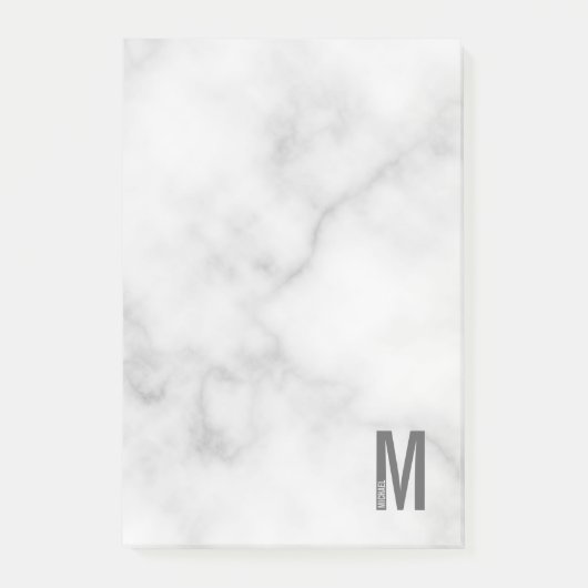 Modernes Personalisiertes Fettmonogramm und Name Post-it Klebezettel (Vorderseite)