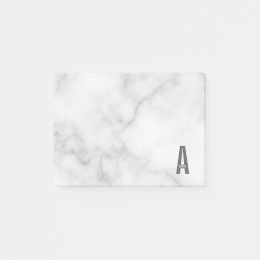 Modernes Personalisiertes Fettmonogramm und Name Post-it Klebezettel (Vorderseite)