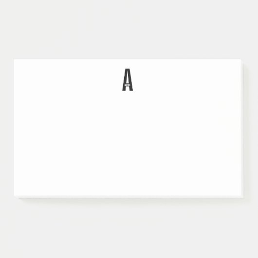 Modernes Personalisiertes Fettmonogramm und Name Post-it Klebezettel (Vorderseite)