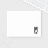 Modernes Personalisiertes Fettmonogramm und Name Post-it Klebezettel