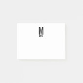 Modernes Personalisiertes Fettmonogramm und Name Post-it Klebezettel (Vorderseite)