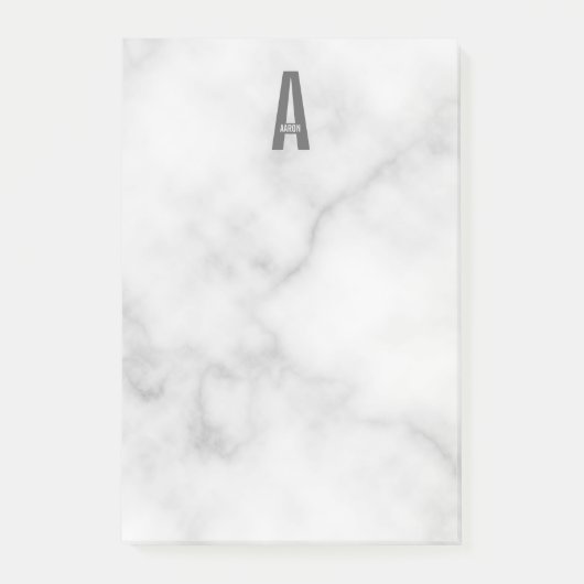 Modernes Personalisiertes Fettmonogramm und Name Post-it Klebezettel (Vorderseite)