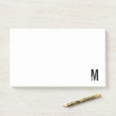 Modernes Personalisiertes Fettmonogramm und Name Post-it Klebezettel (Auf Schreibtisch)