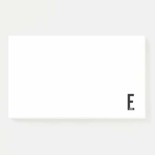 Modernes Personalisiertes Fettmonogramm und Name Post-it Klebezettel (Vorderseite)