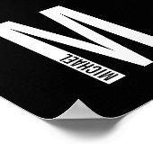 Modernes Personalisiertes Fettmonogramm und Name Poster (Ecke)