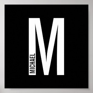 Modernes Personalisiertes Fettmonogramm und Name Poster