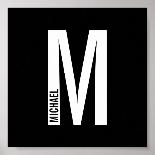 Modernes Personalisiertes Fettmonogramm und Name Poster (Vorne)